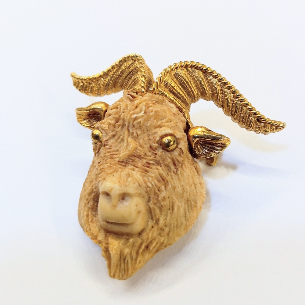 Vintage Luca Razza Ram Brooch